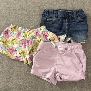 5/$15- Kids Floral, Chambray & Lavender Shorts Set - 3-Pack